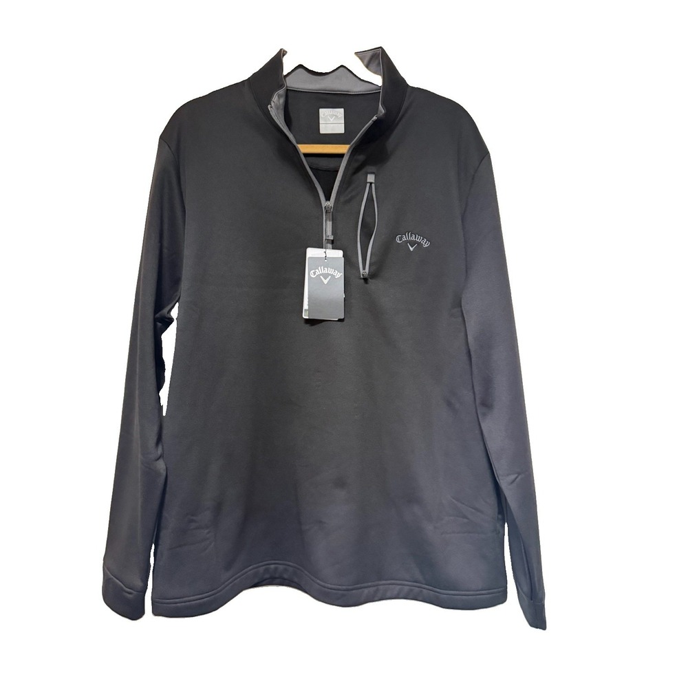 Callaway Three-Quarter Zip Jacket Mens Size Large NEW w/TAG Black Pockets